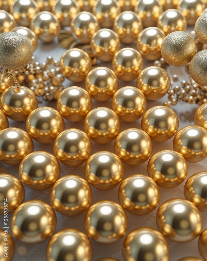 Gold glowing metallic balls arranged in overlapping circles abstract background Gold glowing metallic balls arranged in overlapping circles abstract background