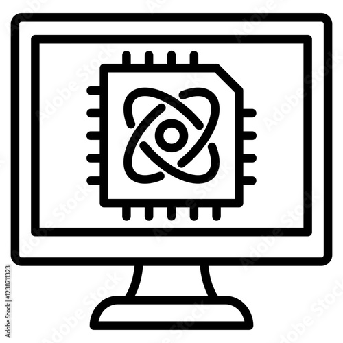Quantum Computing Icon Element For Design