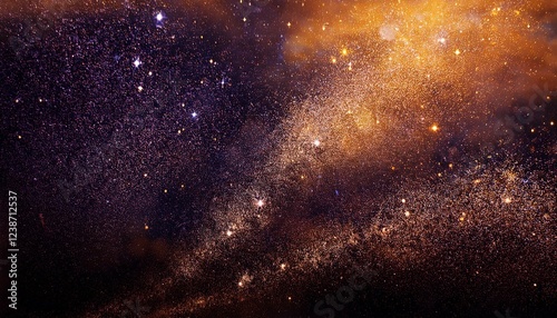 black dark purple orange golden brown vibrant glitter abstract historical past with space twinkling glow stars effect like outer space night sky universe rusty hard surface grain