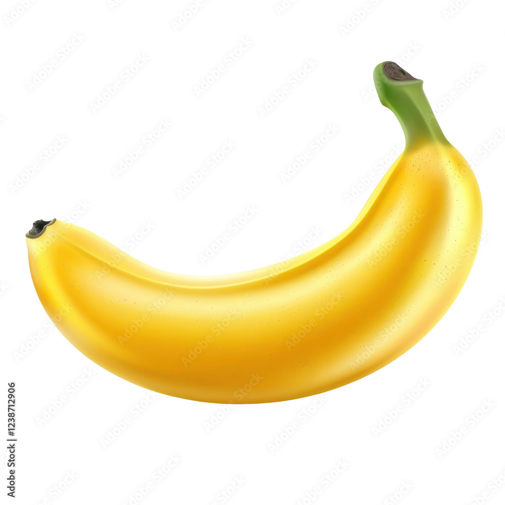 vibrant yellow banana with smooth texture and slight curve, perfect for healthy snacking or adding to desserts