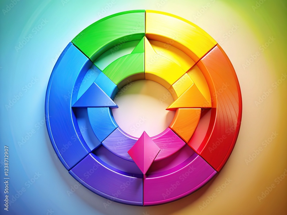 Dynamic, colorful circle; unity, harmony, progression. Dynamic, colorful circle; unity, harmony, progression.