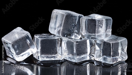 ice cubes isolated on black