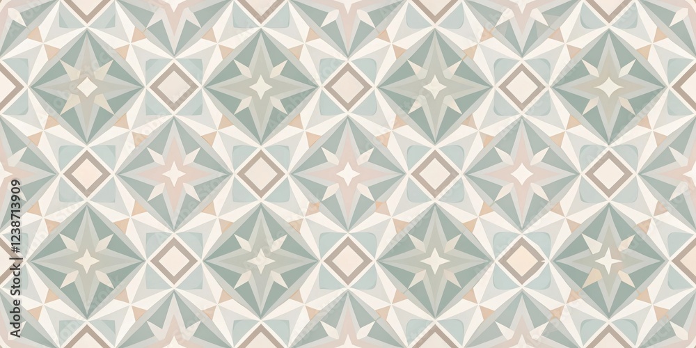 Abstract Geometric Pattern with Pastel Tones and Interlocking Shapes Abstract Geometric Pattern with Pastel Tones and Interlocking Shapes