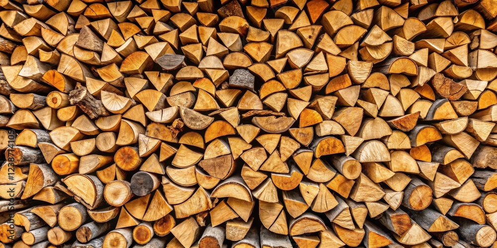 A Stack of Cut and Split Firewood Ready for the Winter Season A Stack of Cut and Split Firewood Ready for the Winter Season