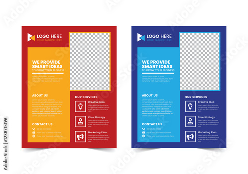 Professional Business Flyer Template , CMYK , US Letter , Print Ready , 0.125 Bleed