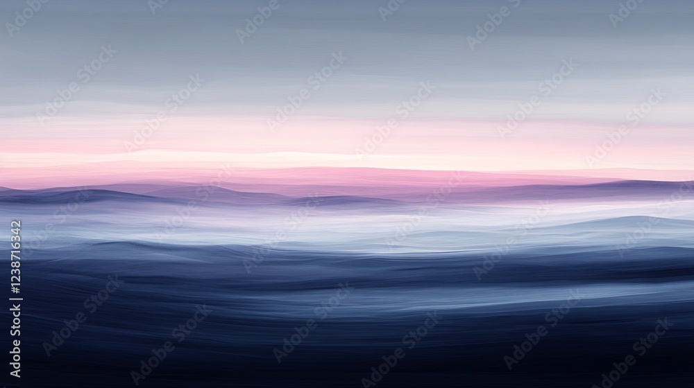Serene Pastel Sunrise Landscape Soft Focus Dreamy. AI Generated Serene Pastel Sunrise Landscape Soft Focus Dreamy. AI Generated