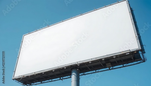 Large Blank Billboard Against A Clear Blue Sky photo