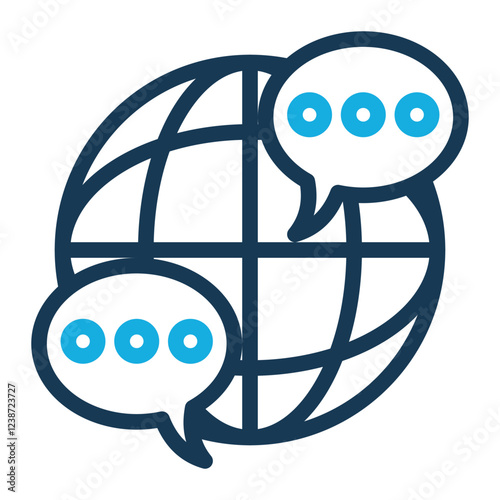 Internet Icon With Color Line Style