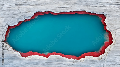 Wallpaper Mural Turquoise water pool in cracked stone, aerial view; design background Torontodigital.ca