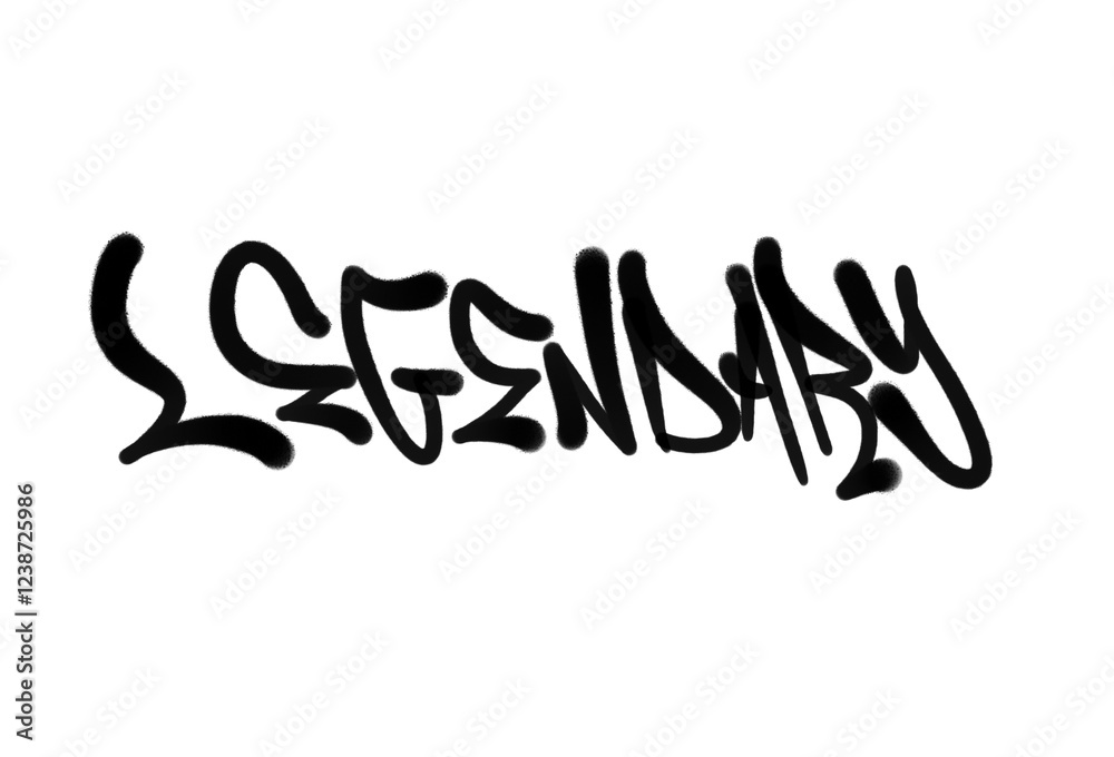 Obraz premium LEGENDARY letters isolated graffiti hand drawn calligraphy style