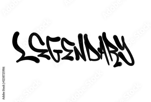 LEGENDARY letters isolated graffiti hand drawn calligraphy style
