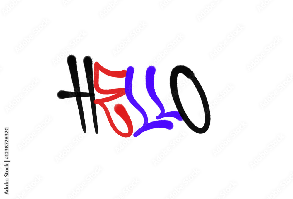 hello sign in sprayed graffiti letters isolated hand drawn colorful style hello sign in sprayed graffiti letters isolated hand drawn colorful style