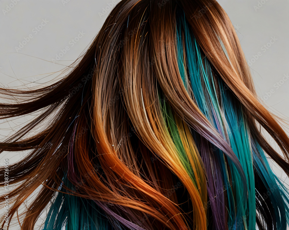 Naklejka premium Sand grains in bold, vibrant colors, Hair color shades