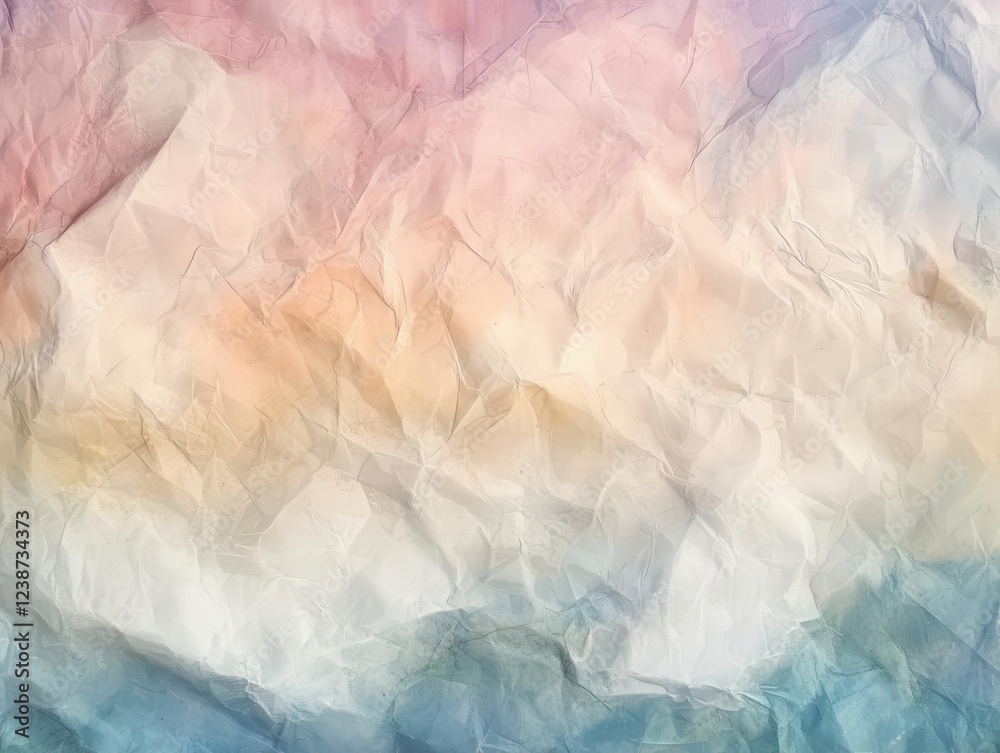 Fototapeta premium ethereal cloudscape with layered textures, soft pastel colors blending into vintage paper backdrop, dreamy atmospheric composition