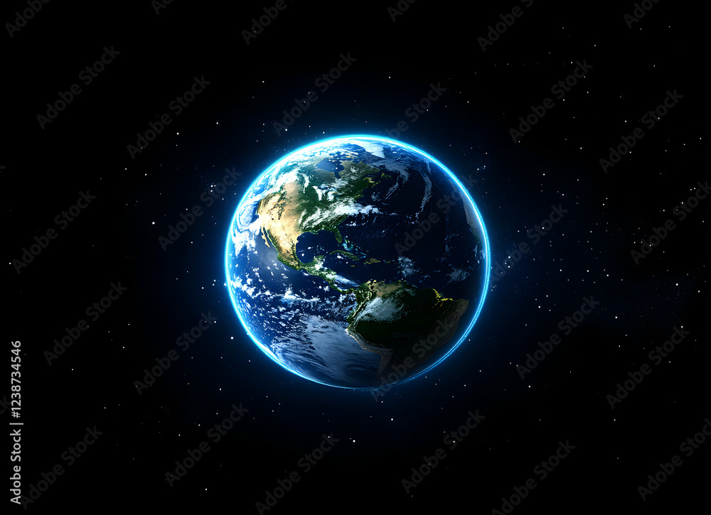 Fototapeta premium Earth from Space: A Celestial View of Our Planet