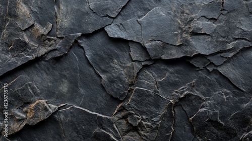 Obraz na płótnie Dark Fractured Stone Texture Background Abstract Geology Surface Natural Black Rock Solid w salonie