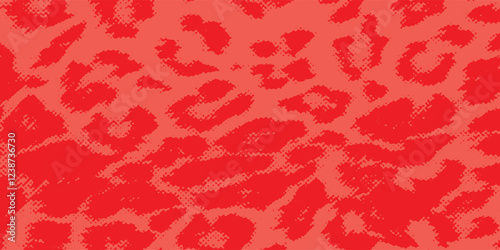 Distressed background in red texture with circles, spots, scratches, and lines. Abstract vector illustration.