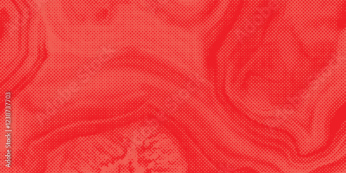 Distressed background in red texture with circles, spots, scratches, and lines. Abstract vector illustration.