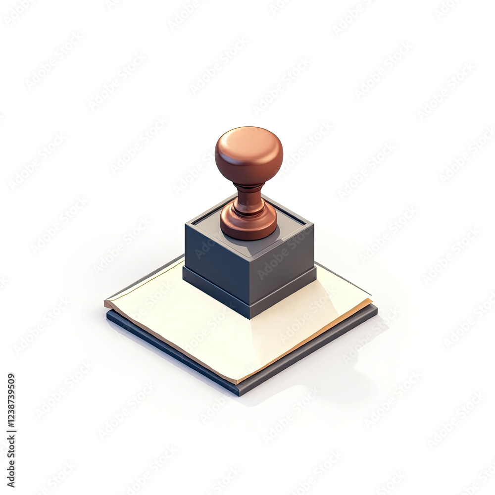 An isometric depiction of notary stamp icons An isometric depiction of notary stamp icons
