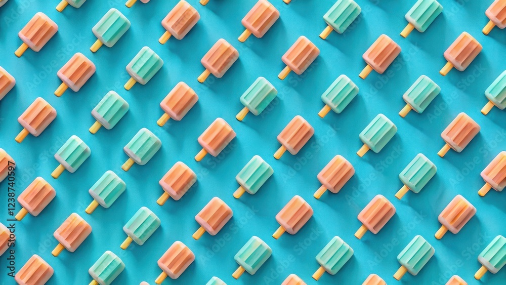 Geometric Popsicle Pattern on Blue Background, popsicle, geometric patterns, popsicle Geometric Popsicle Pattern on Blue Background, popsicle, geometric patterns, popsicle