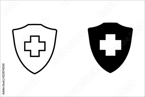 Immune system protection line black icon. Sign for web page, mobile app, button, logo. Vector isolated button. Editable stroke.