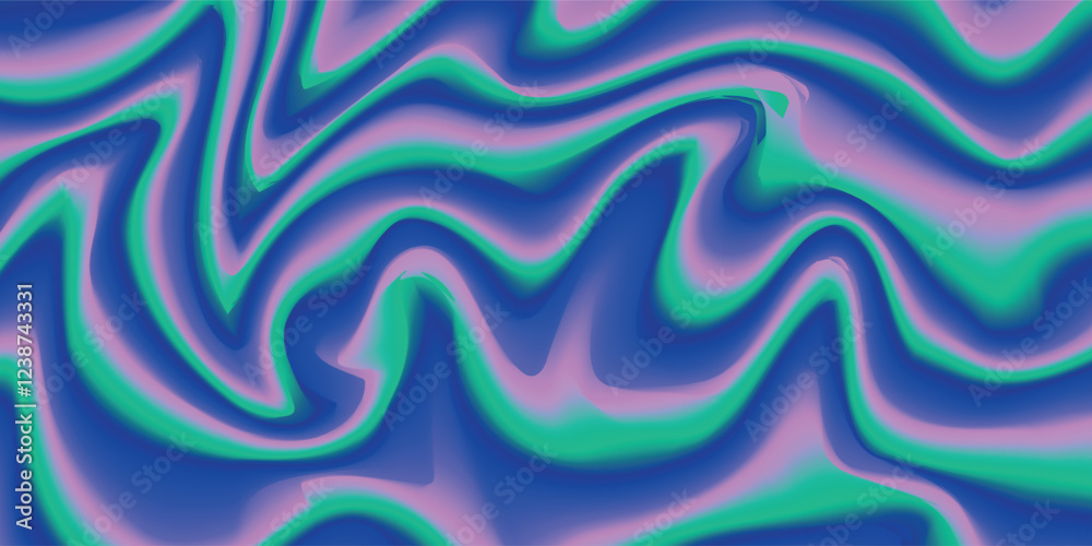 Fototapeta premium Colorful trippy optical illusion illustration background. Psychedelic vector backdrop or wallpaper design. Colors: pink, blue, green.
