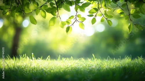 Wallpaper Mural Lush Green Canopy and Grass Sunlight in a Peaceful Meadow Scene with Natural Light Filters Torontodigital.ca