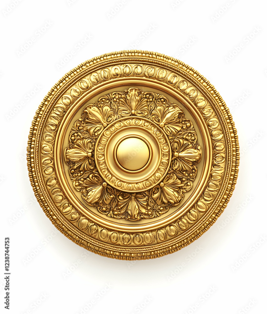 Ornate Gold Medallion: A Luxurious Decorative Element Ornate Gold Medallion: A Luxurious Decorative Element