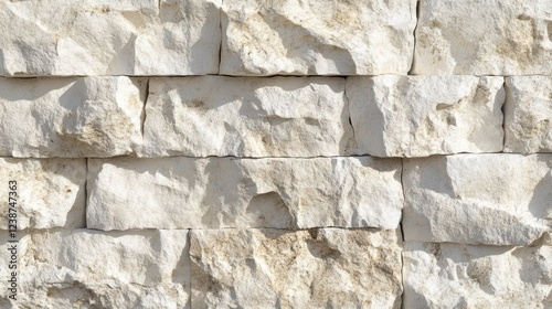 Rough Hewn Stone Wall Texture With Light Natural Rock Background Decorative Construction Surface