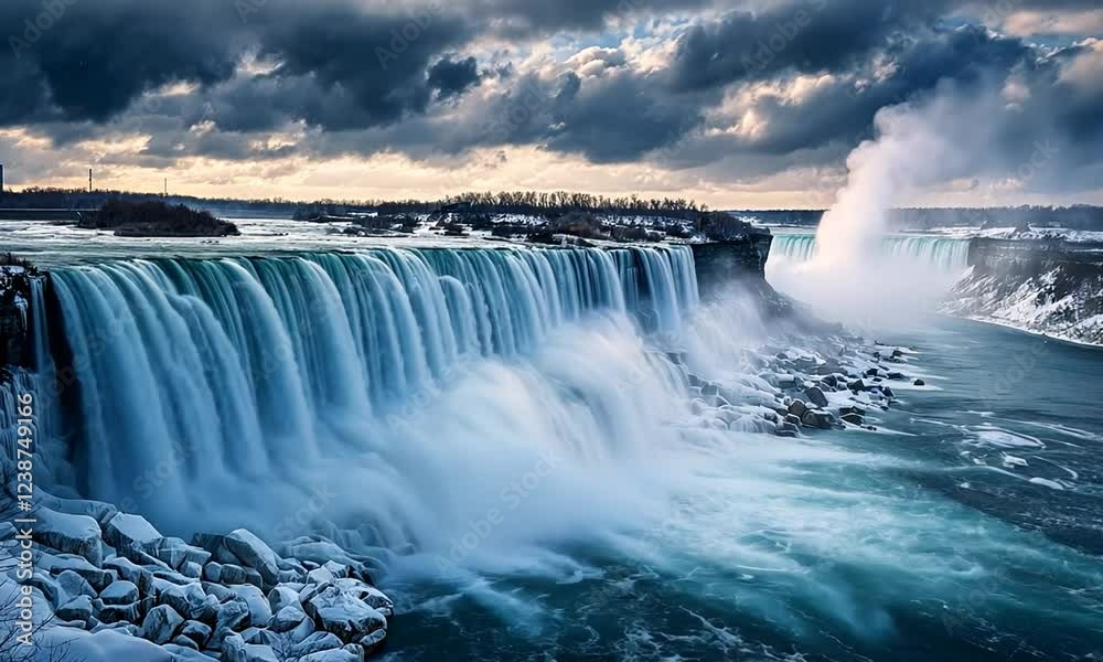 falls from the river
