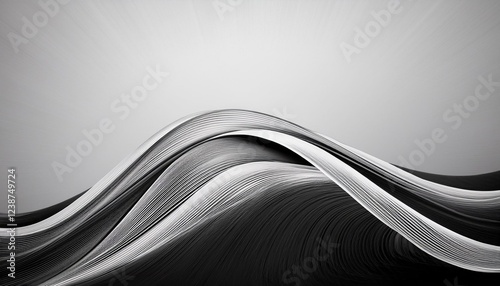 abstract modern wave line minimal clean background black and white theme ai generated