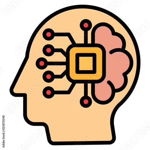 Artificial Intelligence Icon Element For Design