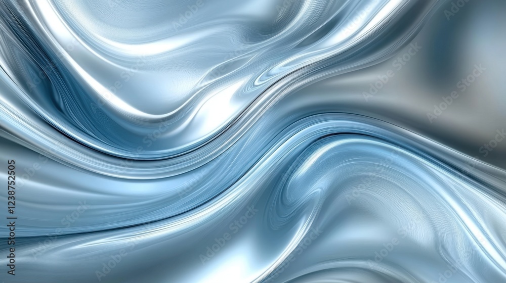 Obraz premium A blue and silver wave with a white background