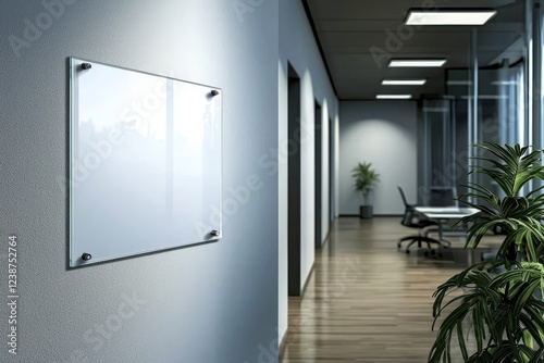 Contemporary Glass Signage in Office Setting