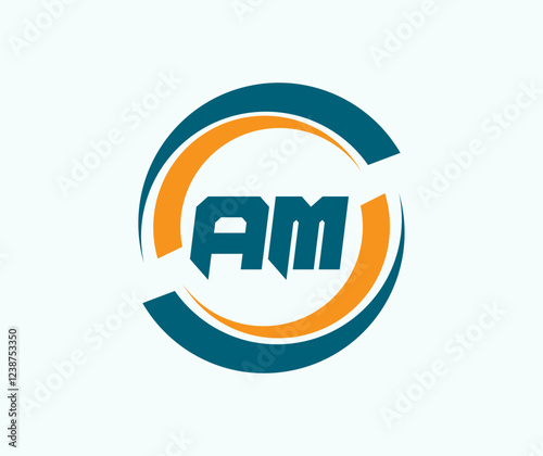 AM AMstract Letter logo Design. AM Initial Logo design Monogram for business and company.AM logo, AM letter logo design.