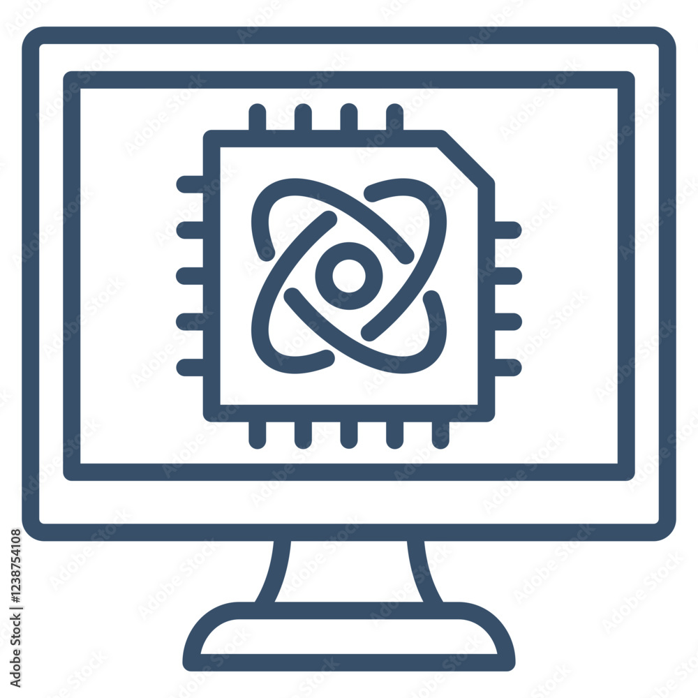 Quantum Computing Icon Element For Design Quantum Computing Icon Element For Design