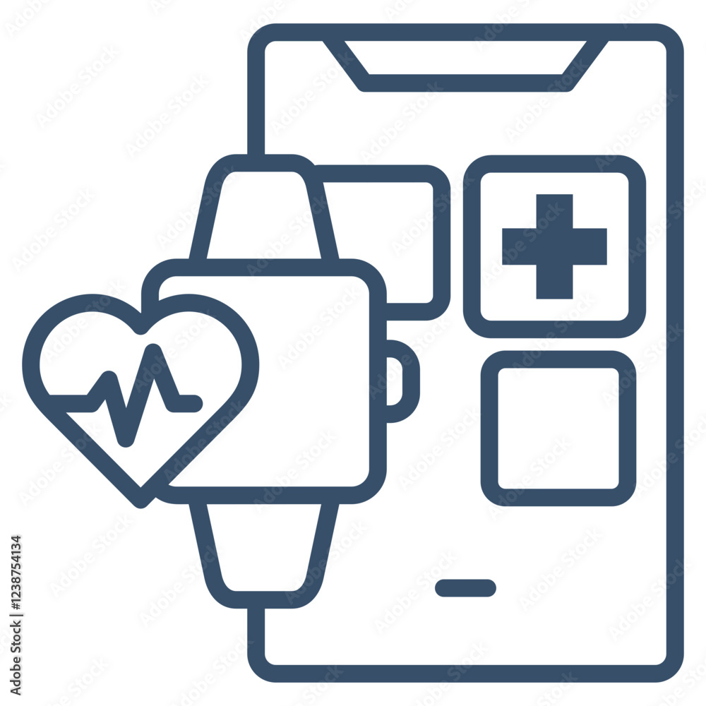 Digital Health Icon Element For Design Digital Health Icon Element For Design