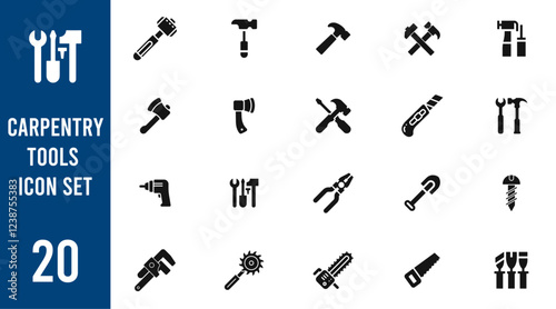 Carpentry tools icon set.