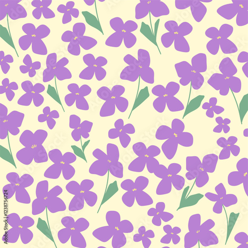 vector seamless pattern with colorful flowers