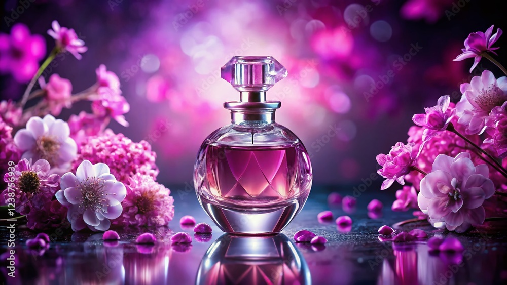 Elegant Perfume Bottle with Pink and Purple Gradient Elegant Perfume Bottle with Pink and Purple Gradient