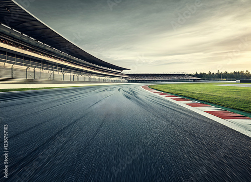 Asphalt Race Track, Stunning View of a Modern Race Circuit photo