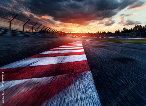 Sunset Race Track: Adrenaline Rush at Dusk photo