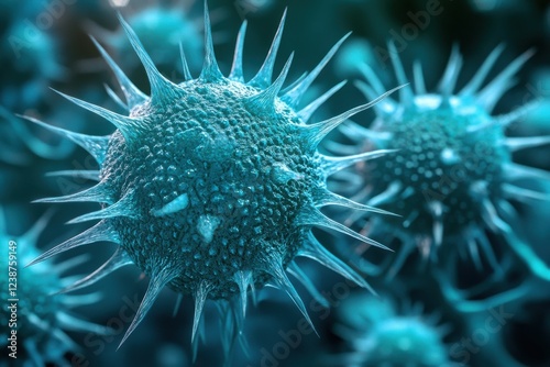 Close-Up View of Microbial Organism Under Microscope with Texture