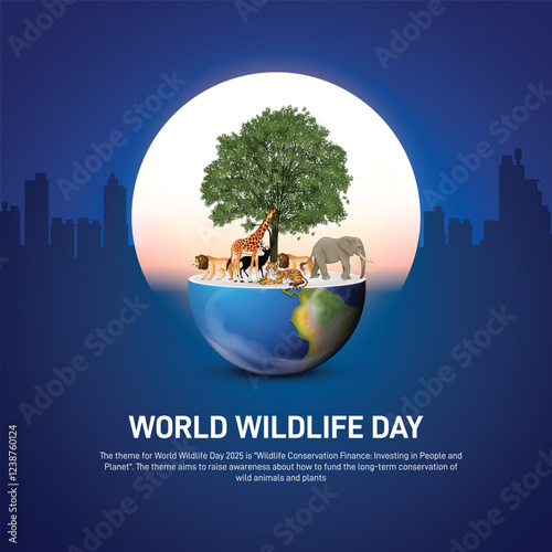 world wildlife day. world wildlife day creative banner, poster, social media post, postcard, background, template, backdrop, greetings card, flyer, brochure, web banner design etc.