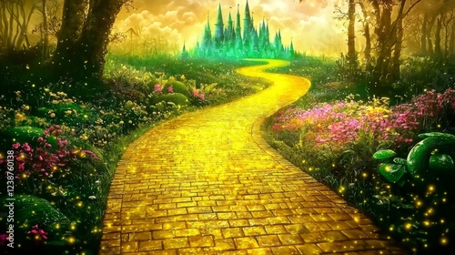 Journey along the magical path towards the iconic emerald city. 