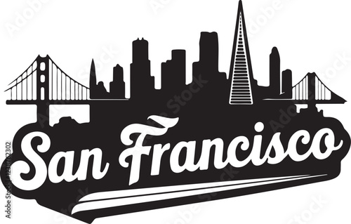 San Francisco Skyline Silhouette Vector Design