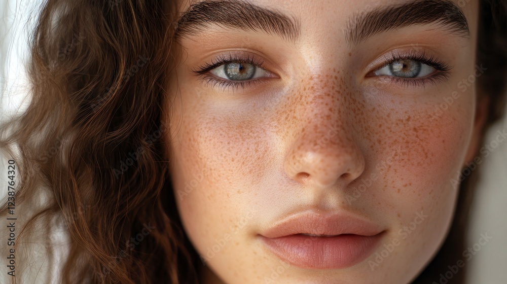 Young Woman with Combination Skin Showing Matte and Oily Sides Young Woman with Combination Skin Showing Matte and Oily Sides