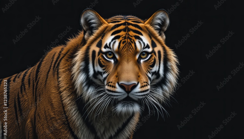 Fototapeta premium Tiger with a black background