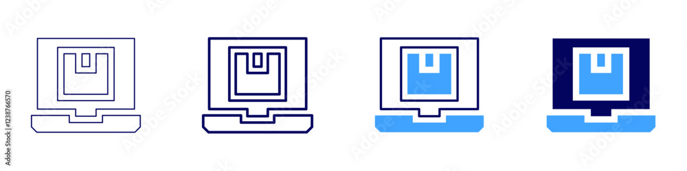 Online shopping predictions icon in 4 different styles. Thin Line, Line, Bold, and Bold Line. Duotone style. Editable stroke Online shopping predictions icon in 4 different styles. Thin Line, Line, Bold, and Bold Line. Duotone style. Editable stroke