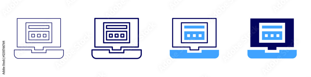 Online shopping reports icon in 4 different styles. Thin Line, Line, Bold, and Bold Line. Duotone style. Editable stroke Online shopping reports icon in 4 different styles. Thin Line, Line, Bold, and Bold Line. Duotone style. Editable stroke